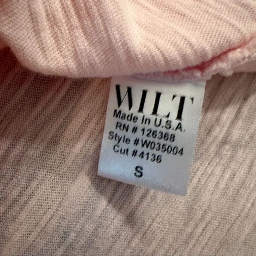 Wilt Asymmetrical Hem Top Women Small V Neck 3/4 Sleeve Pullover Tee Pink Cotton - Picture 5 of 9